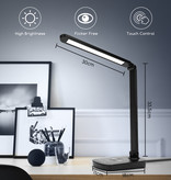 Aigostar LED Desk - TABLE LAMP BLACK 5W 6400-2700K Touch&Dimming with USB charging connection and wireless charging function for mobile phone