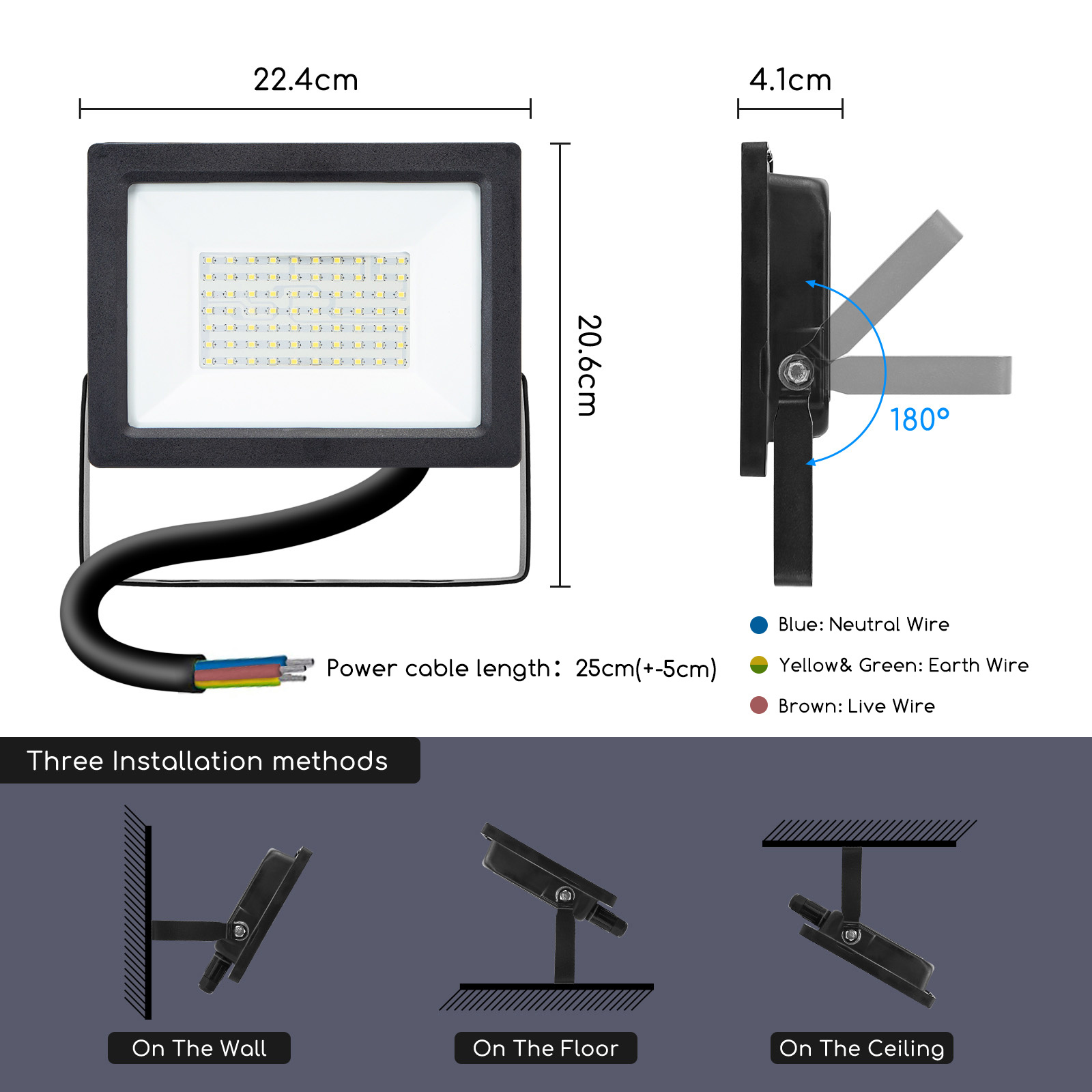 Aigostar Led Flood light slim 50W 4100K