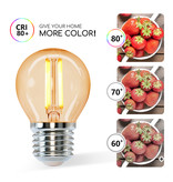 Aigostar LED Filament G45 6W E27 2200K(Yellow light)