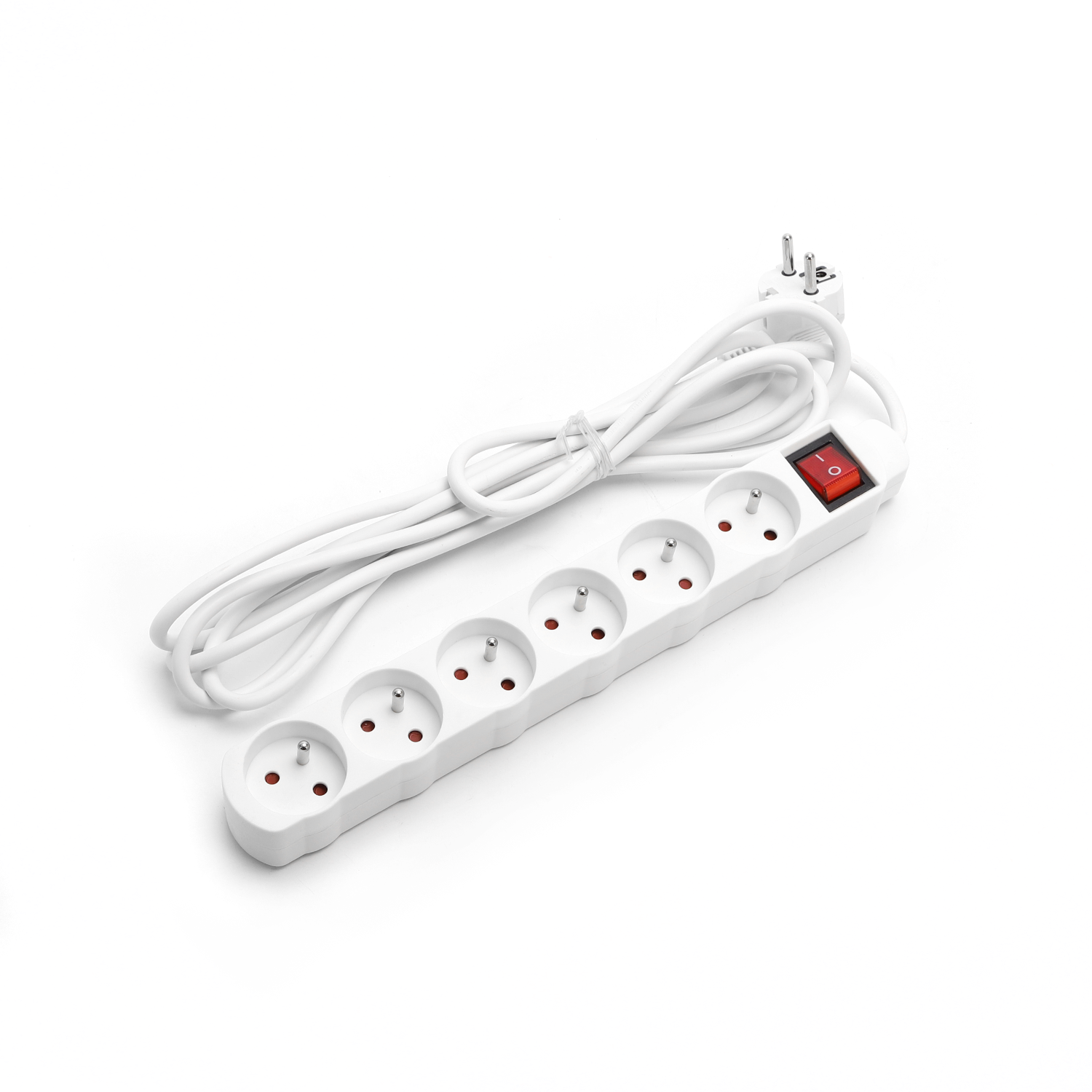 Aigostar Multiprise à six prises Blanc 3-5M