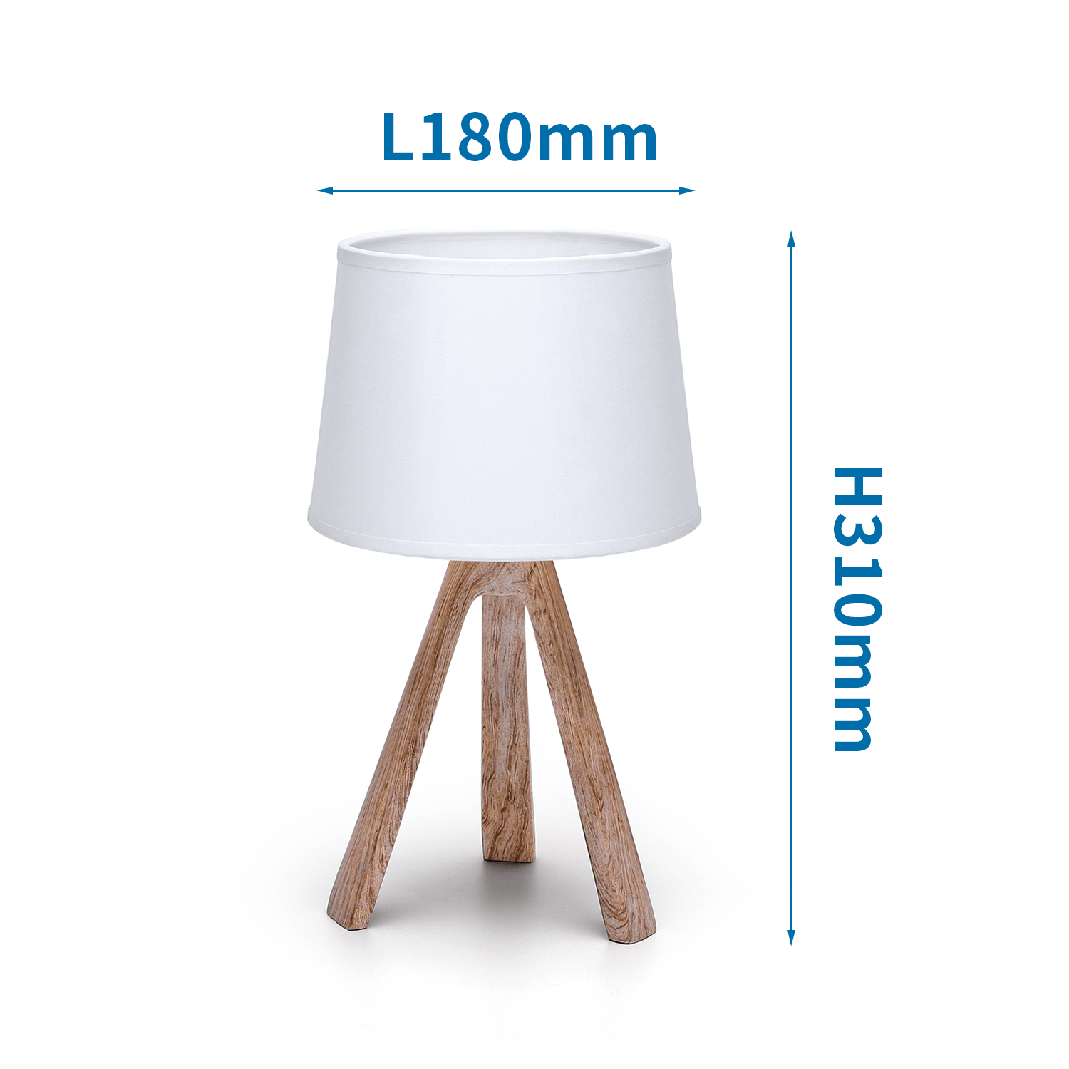 Aigostar Lampe de table Résine E14 Marron avec abat-jour blanc