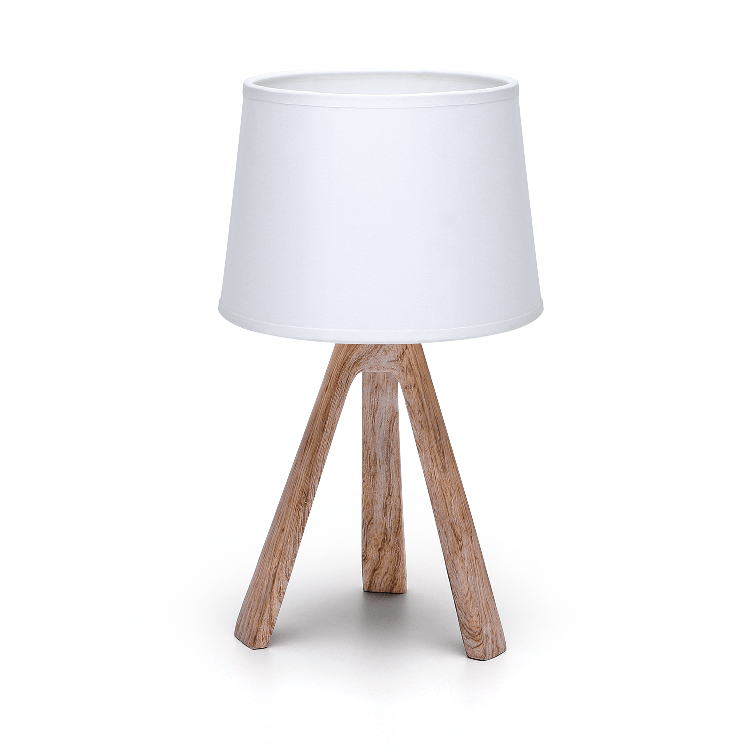 Aigostar Lampe de table Résine E14 Marron avec abat-jour blanc