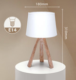 Aigostar Lampe de table Résine E14 Marron avec abat-jour blanc