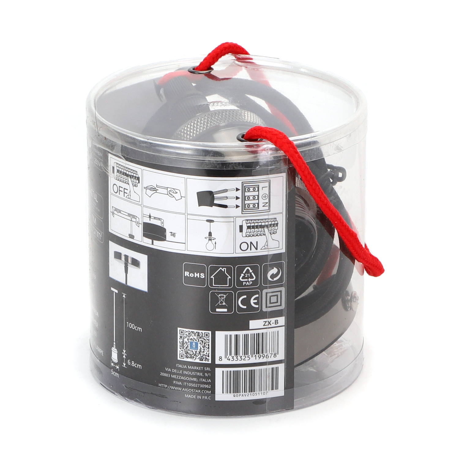 Aigostar E27 Metal hanging lamp holder