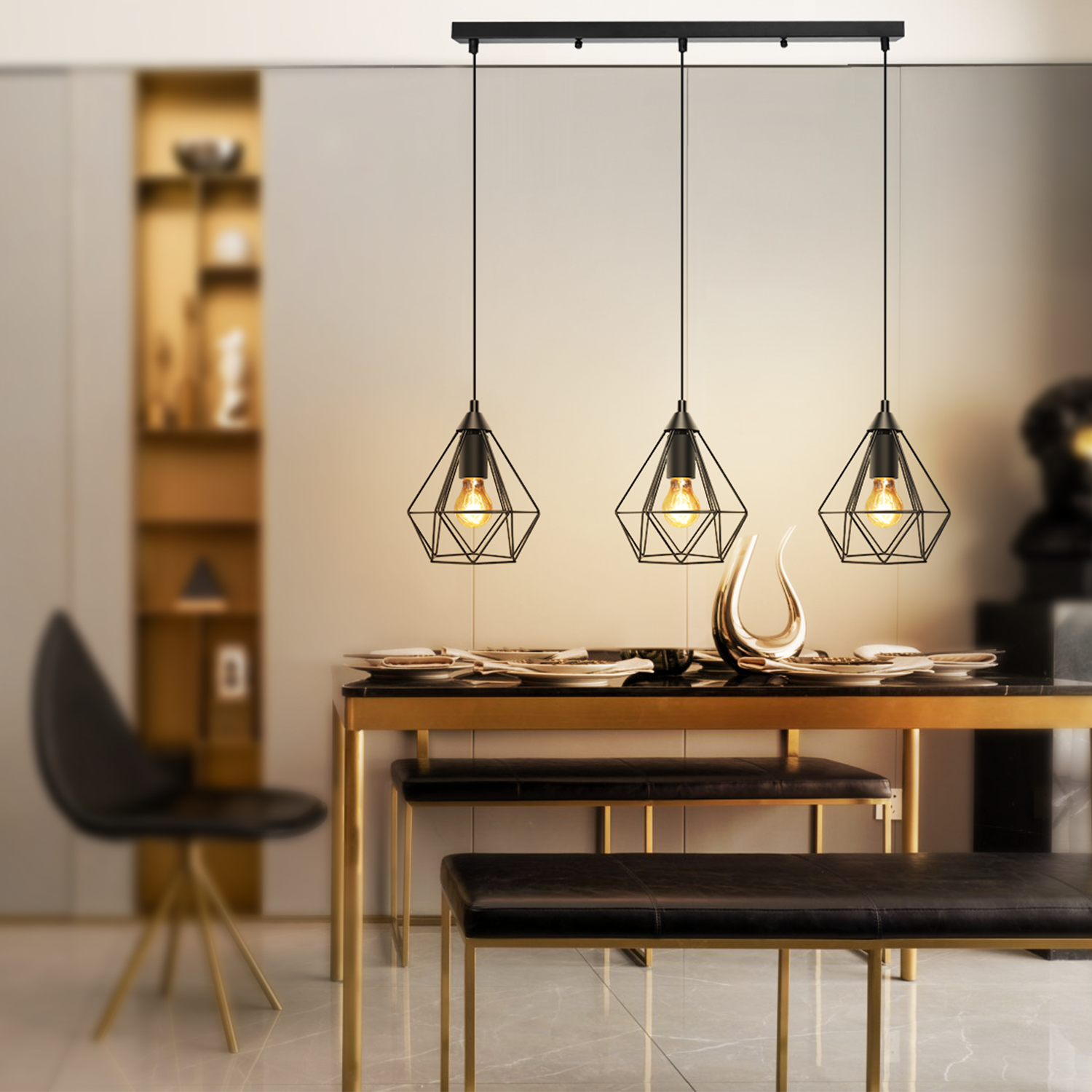Aigostar hanging lamp with iron frame
