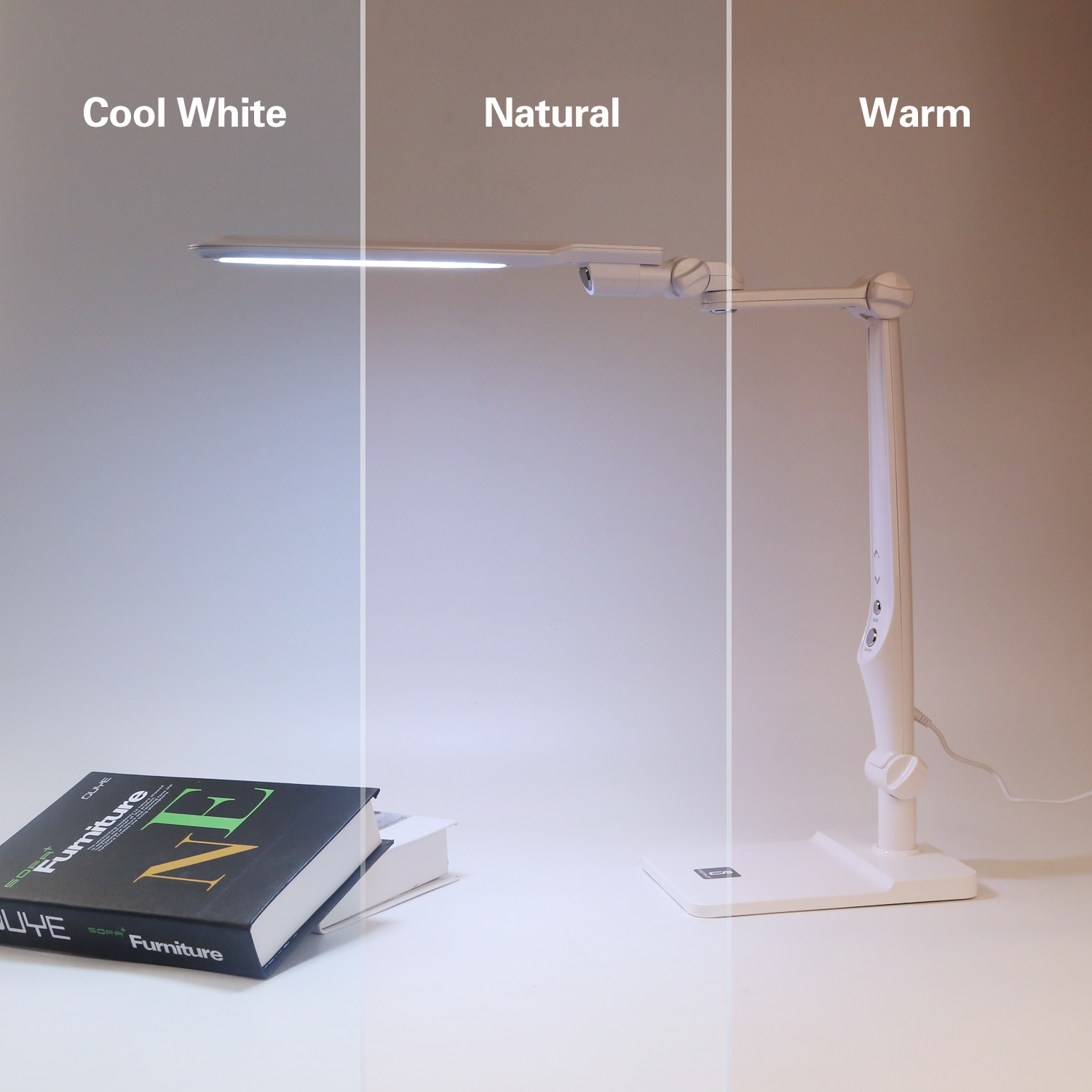 Aigostar Bureau LED - Lampe de Table 02 Blanc 10W