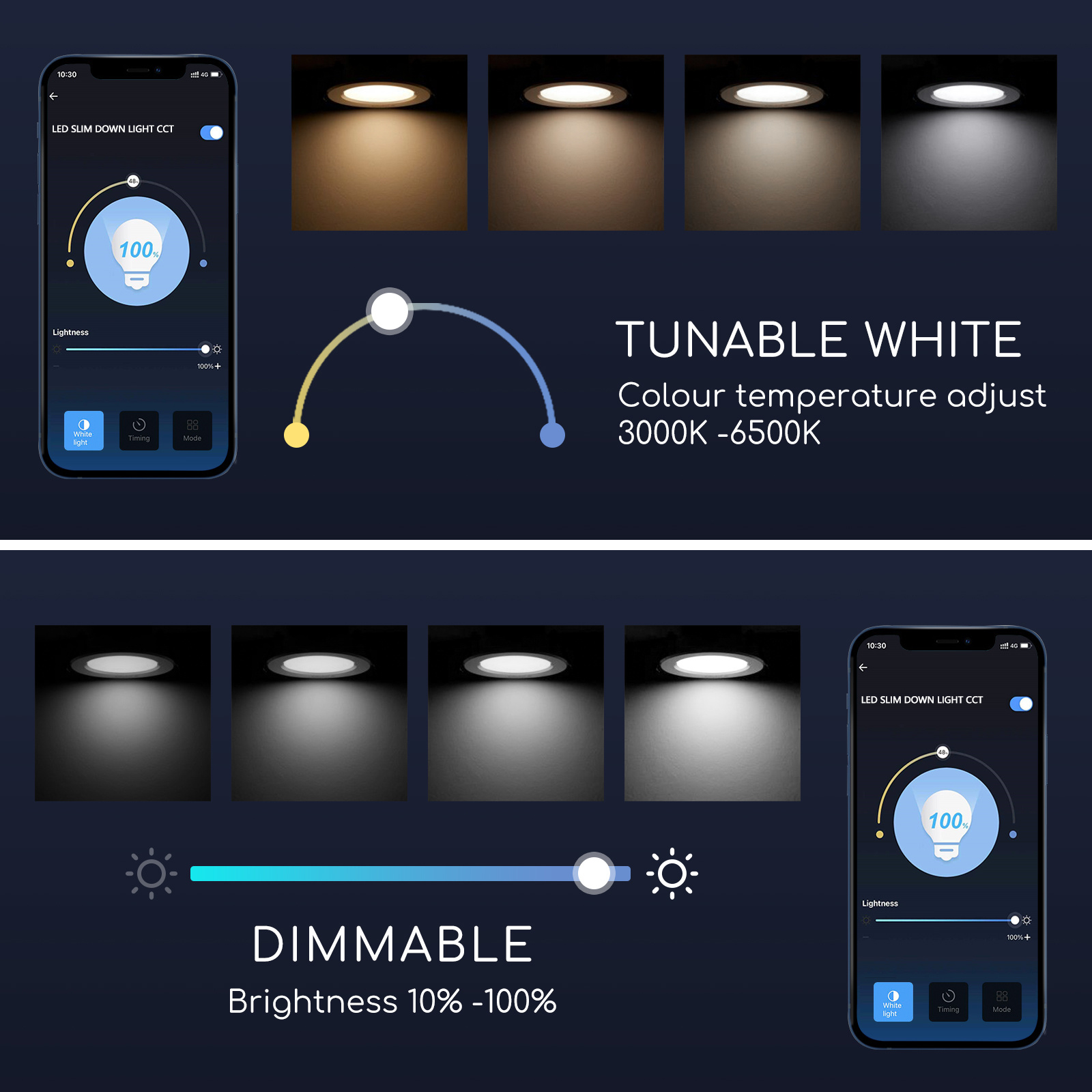 Aigostar  Led Smart Down Light 1380Lm 18W 3000-6500K