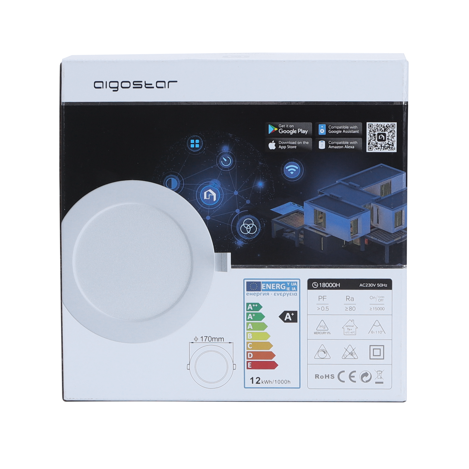 Aigostar Spot Encastré Intelligent 12W 820Lm 3000-6500K