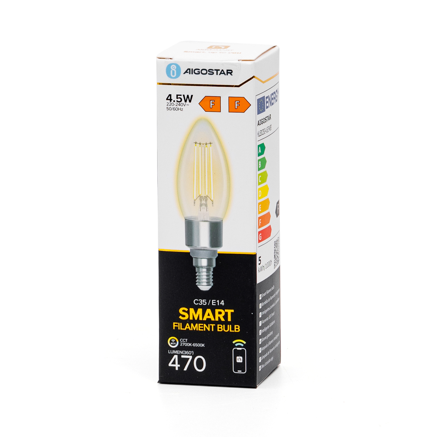 Aigostar Wifi WB Smart Light Bulb C35 E14-E27