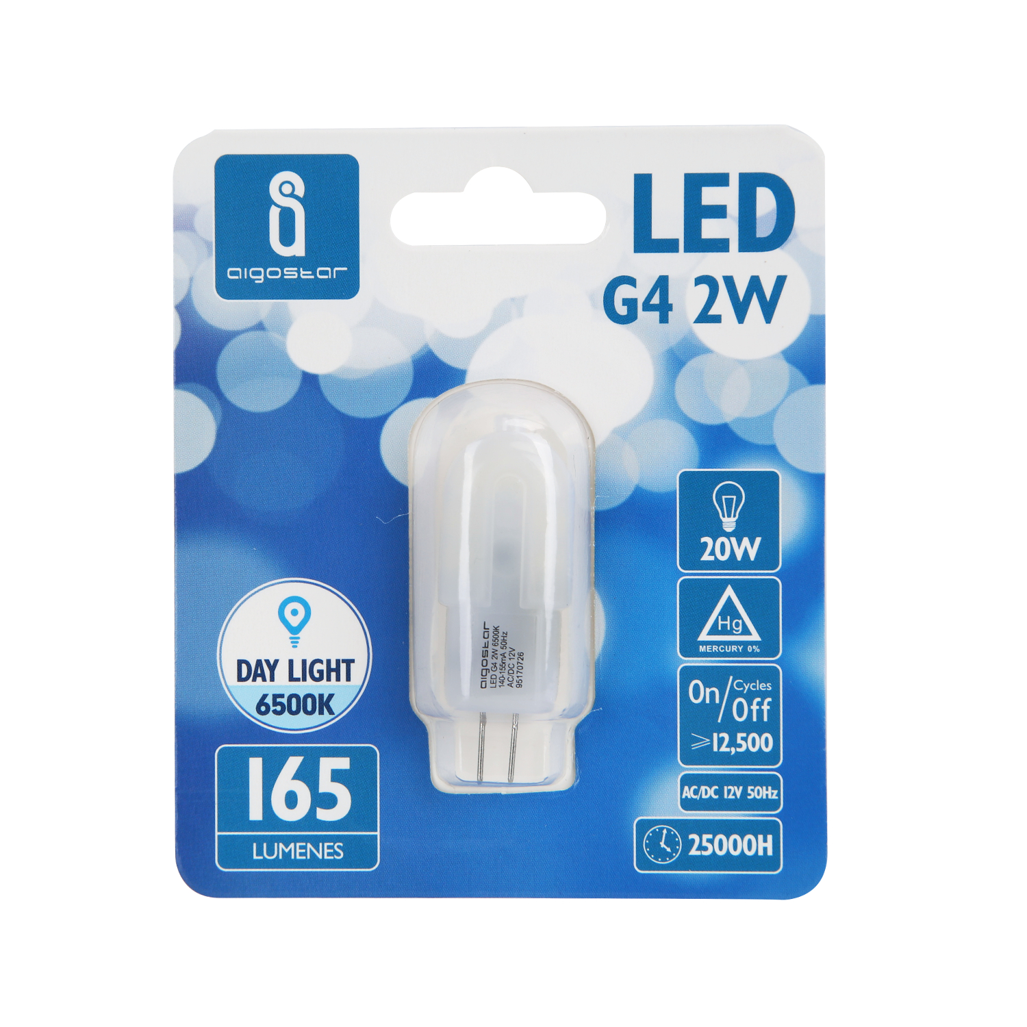 Aigostar LED G4 2W 6500K 165lm Laiteux