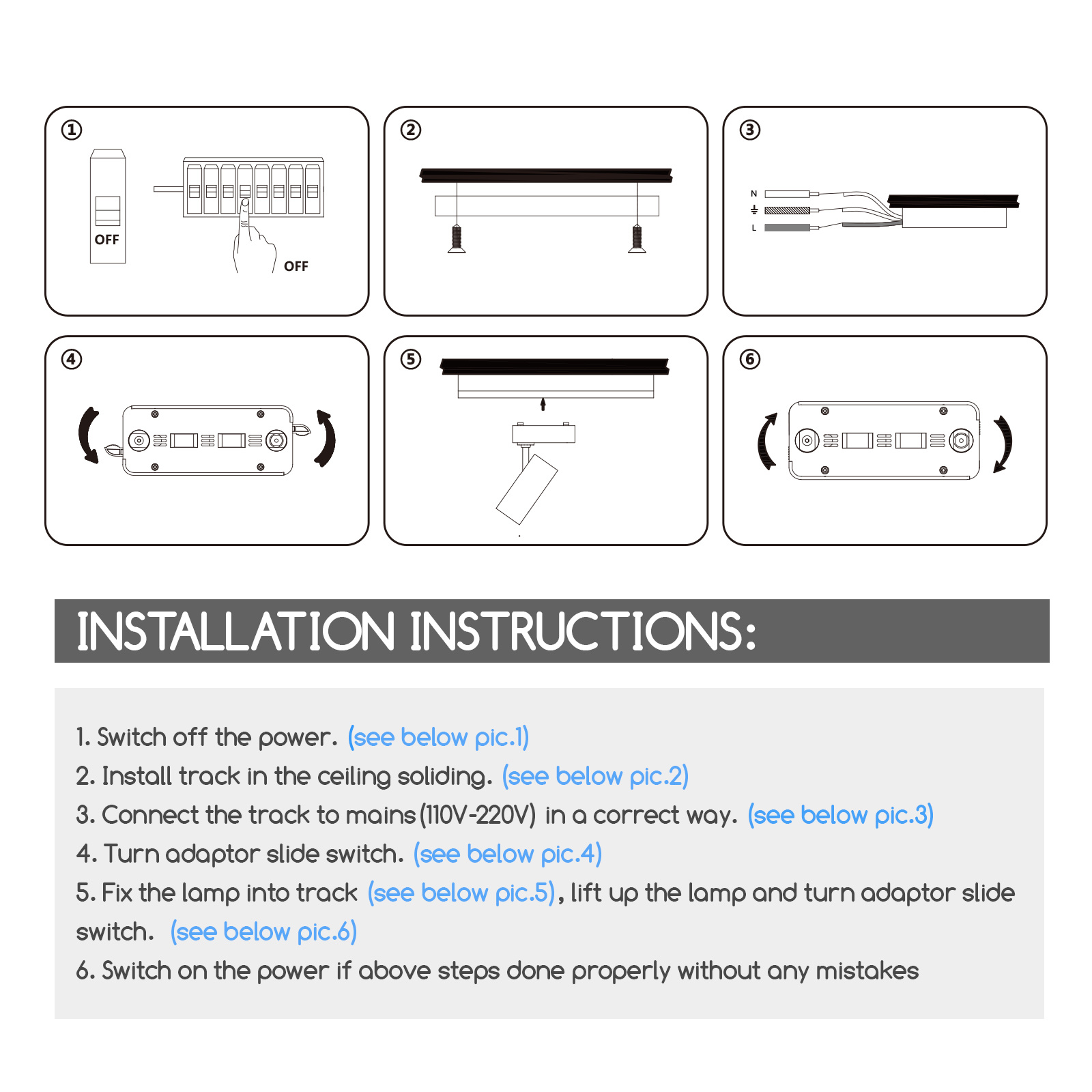 Aigostar Led Tracklight 2 Rails 15W 4000K