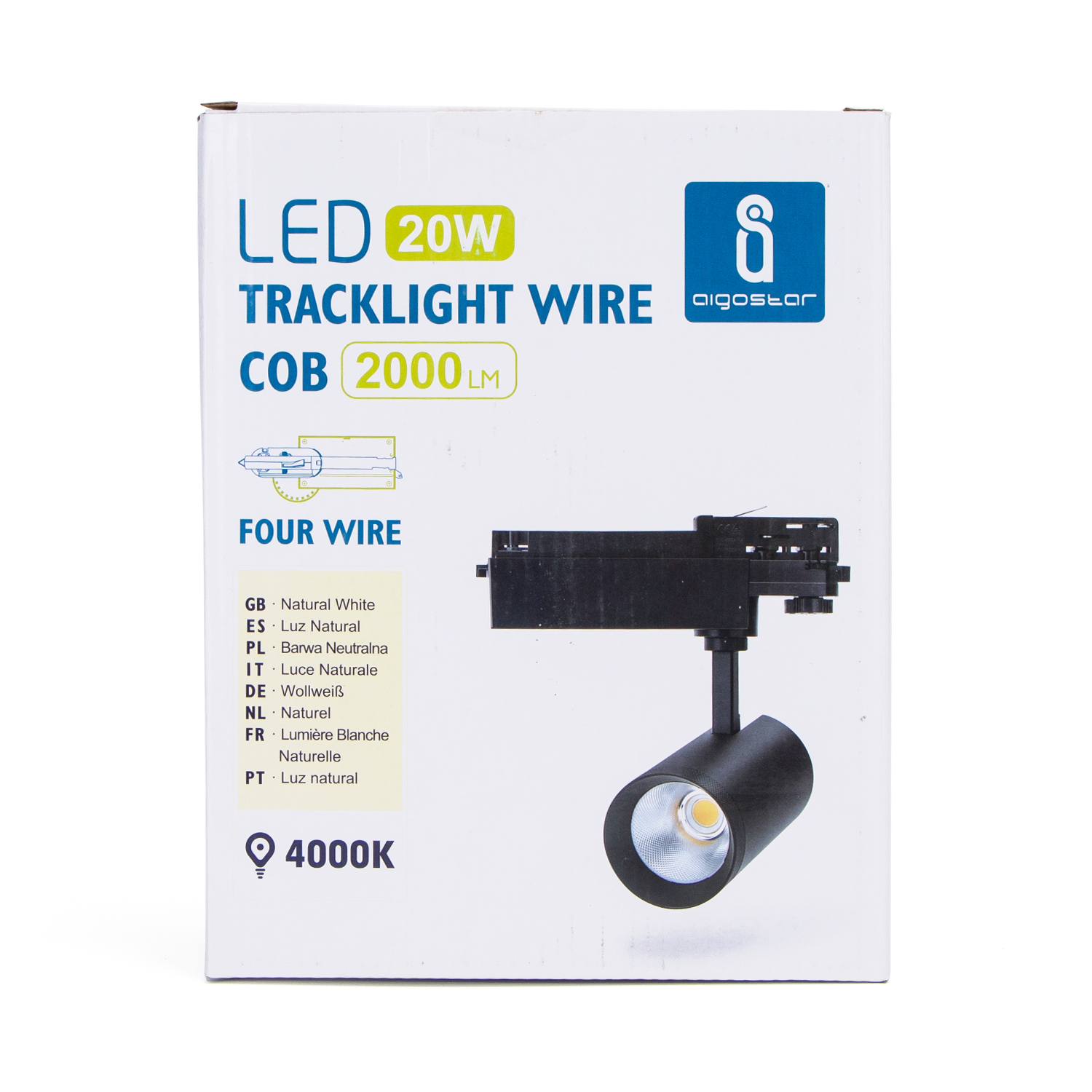 Aigostar Led four-wire light circuit 10W 4000K