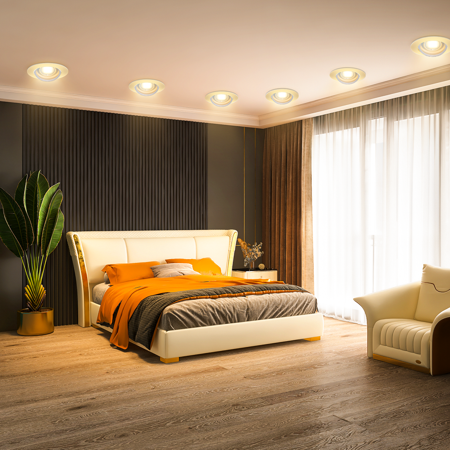 Aigostar LED Recessed Round Downlight with adjustable Angle 5W 3000-4000-6500K