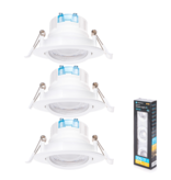 Aigostar Spot LED encastrable rond à angle réglable 3000-4000-6500K (3 pièces) 5W