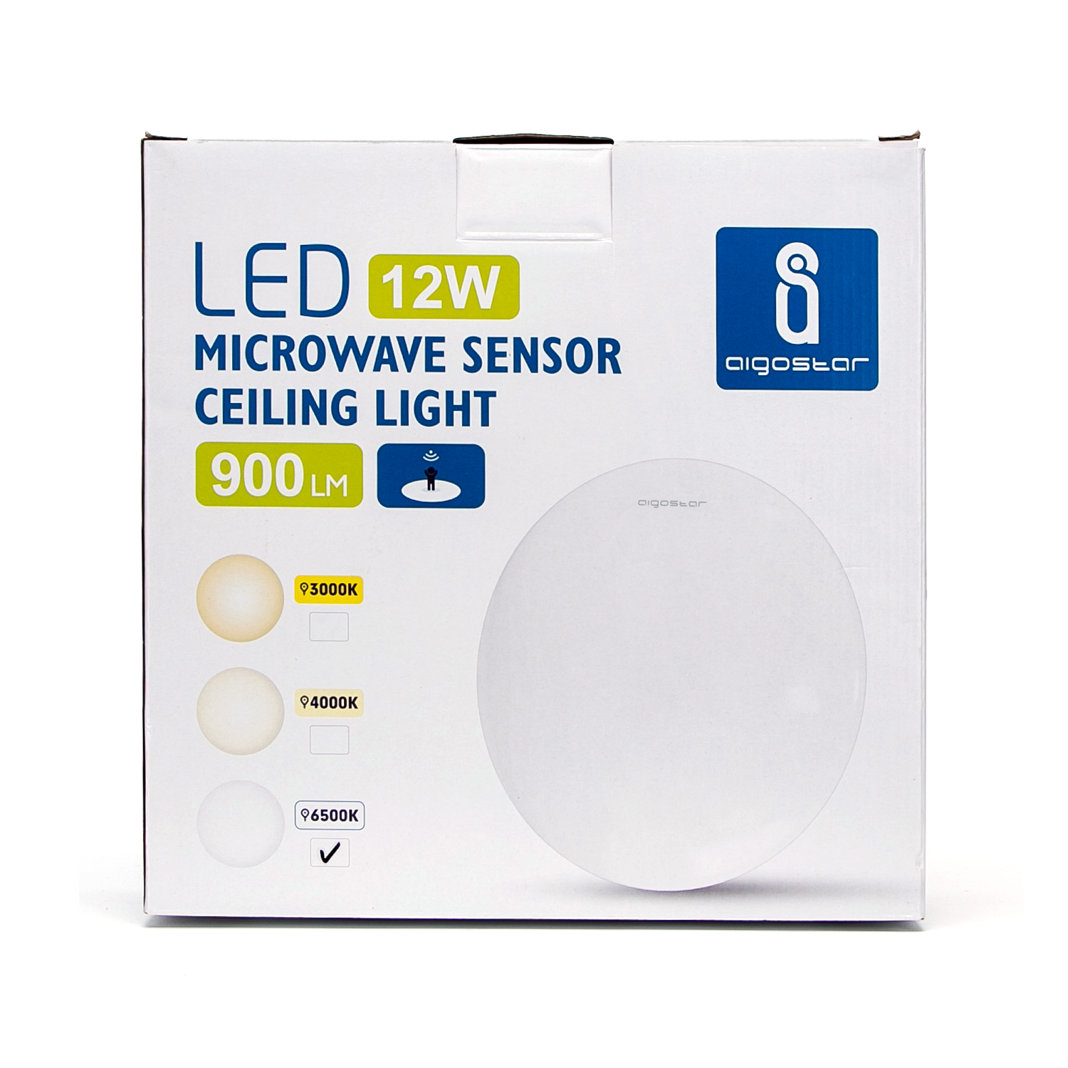 Aigostar LED MICROWAVE SENSOR PLAFONDVERLICHTING 12W 900LM 3000-4000-6500K