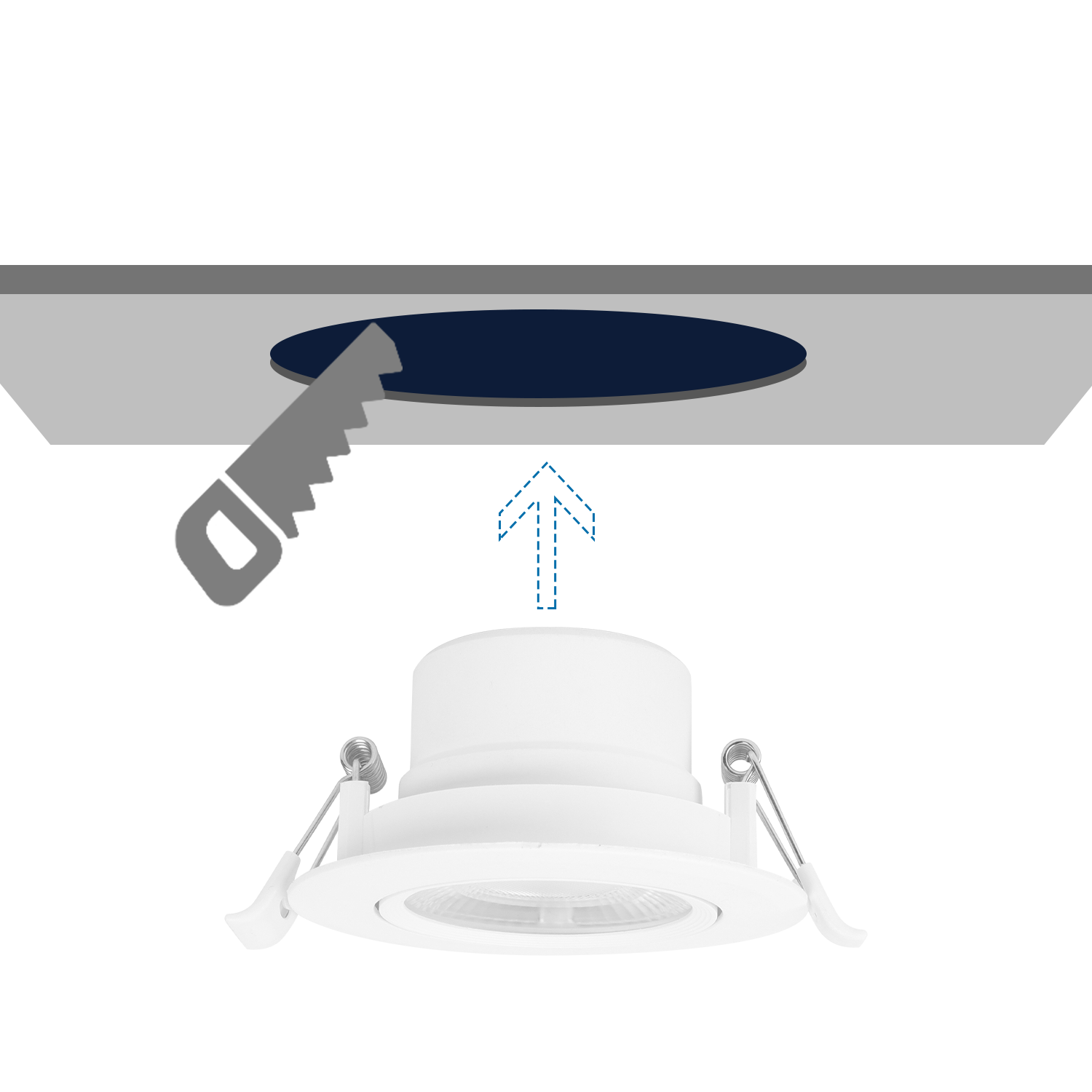 Aigostar Downlight rond encastrable LED à angle réglable 7W 3000-4000-6500K