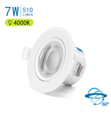 Aigostar LED Recessed Round Downlight with adjustable Angle 7W 3000-4000-6500K