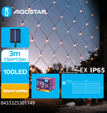 Aigostar Net of flat solar light strips, Warm white, 1.5m*1.5m=3m