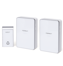 Aigostar DC Wireless Digital Doorbell (1 doorbell with 2 receivers) White & Silvery