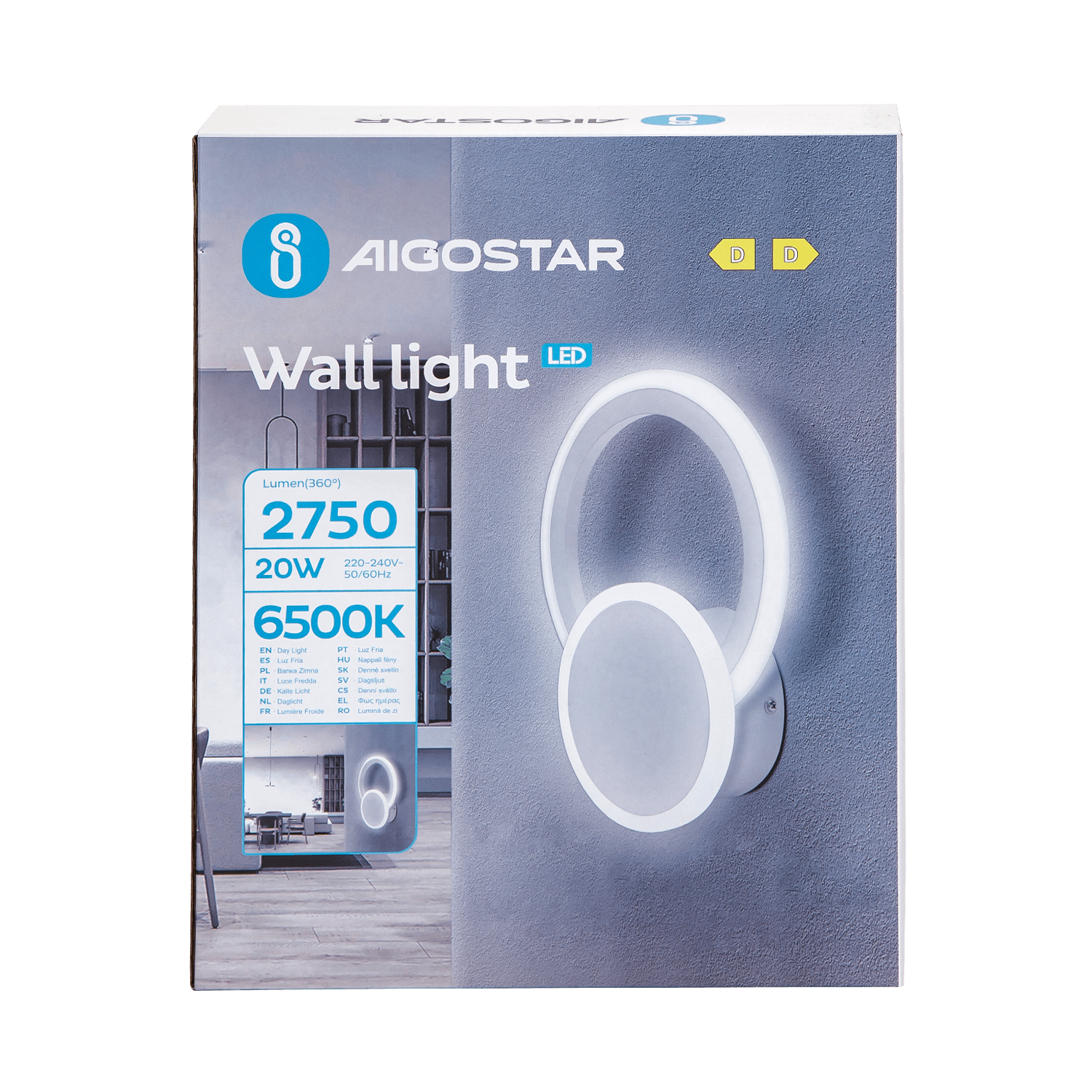 Aigostar Wandlamp 6500K 2750 Lm 20W