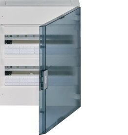 HAGER EC OPBOUWKAST 36 MODULES   IP40 Wit 2 rijen VB218R  Doorzichtige deur