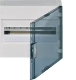 HAGER EC SURFACE-MOUNTED CABINET 18 MODULES IP40 White 1 row VB188R Transparent door