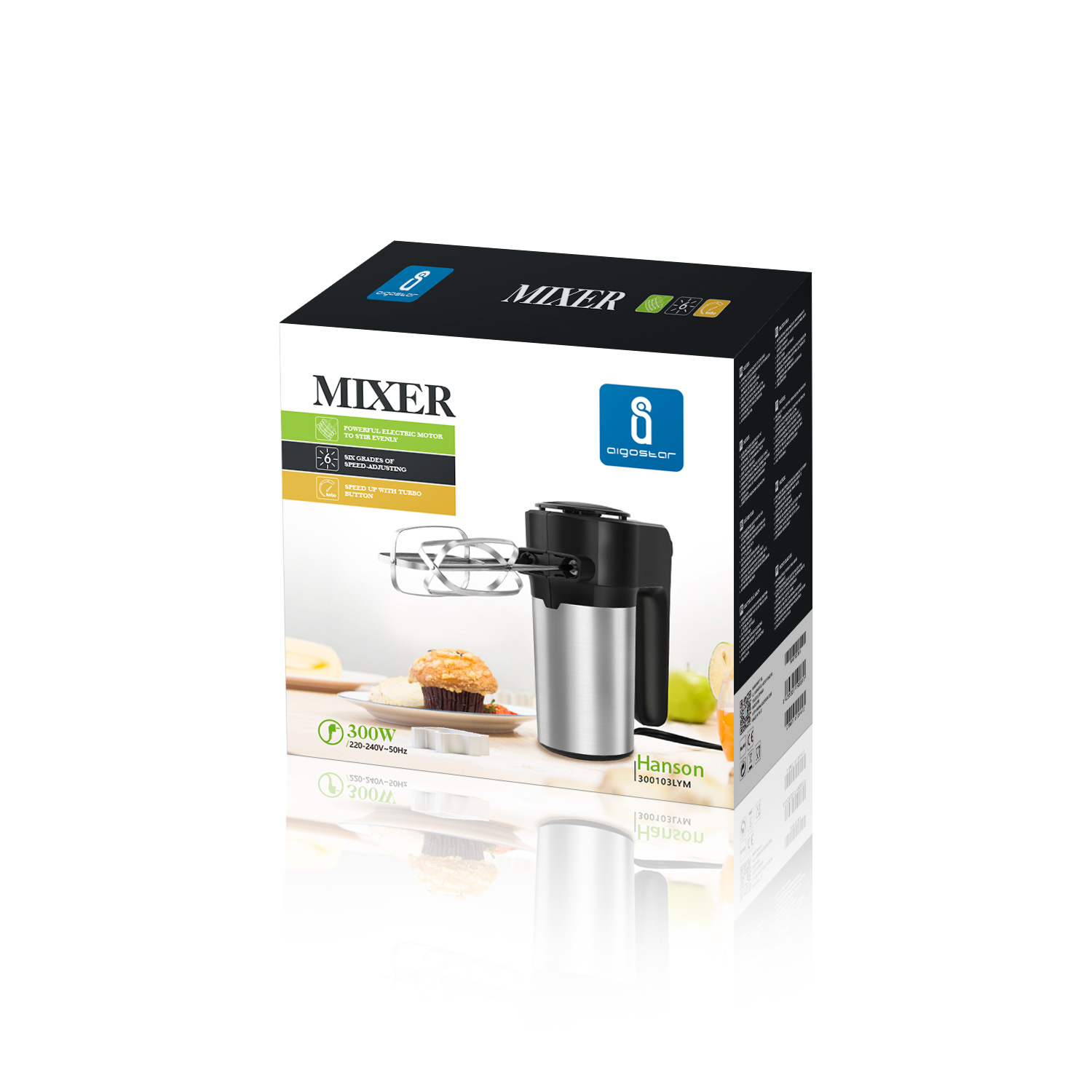 Aigostar Multifunctional mixer with 6 speed settings 300W