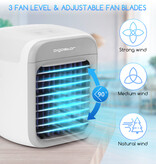 Aigostar Refroidisseur d'air portable blanc 7 pouces 9 pales 3 vitesses, 2000 mAh