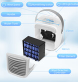 Aigostar Refroidisseur d'air portable blanc 7 pouces 9 pales 3 vitesses, 2000 mAh