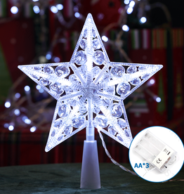 Aigostar Peak Christmas star 17 cm Light string with 3AA battery (Warm white) - Copy
