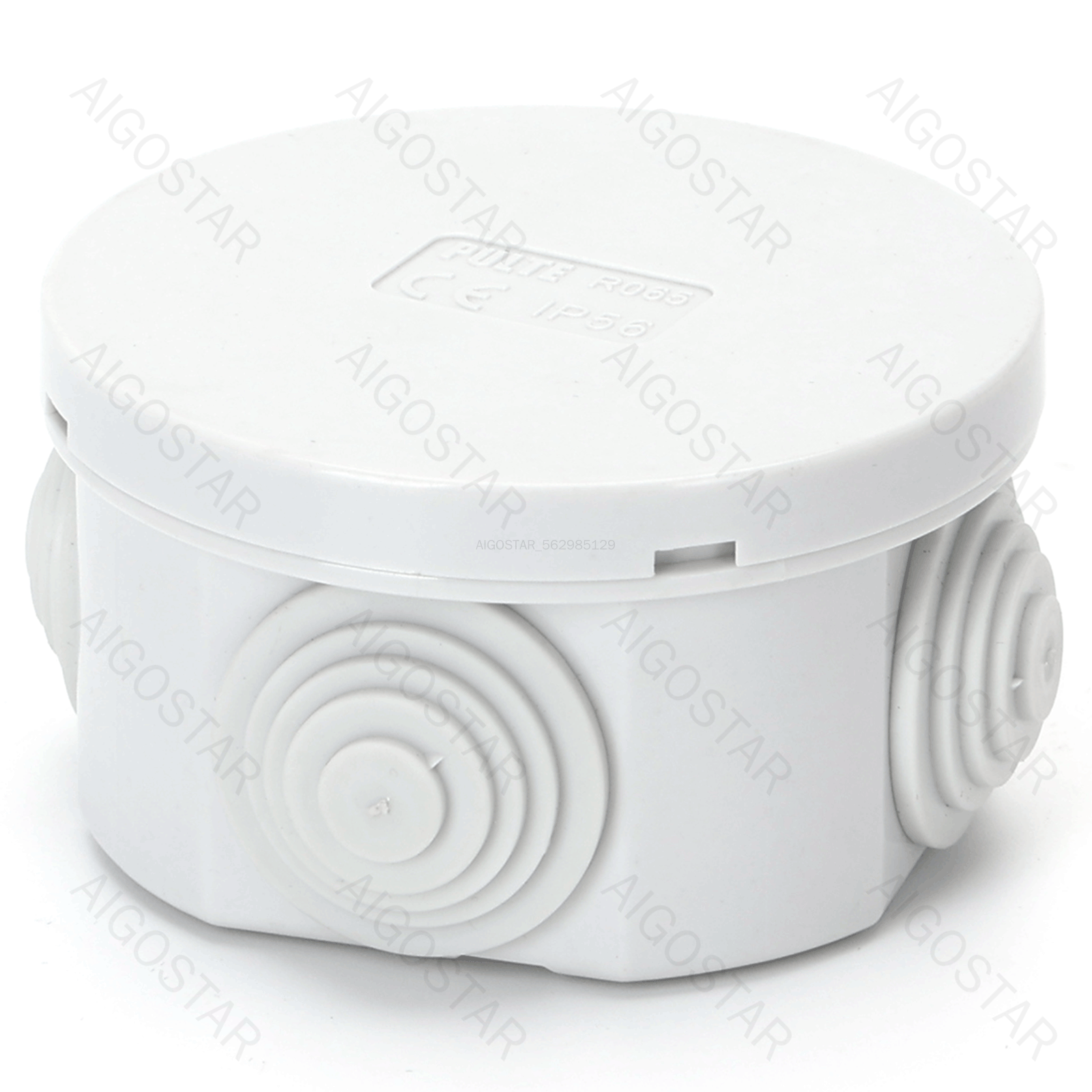 Aigostar Waterdichte aansluitdoos rond  IP44 Grijs 65*30mm