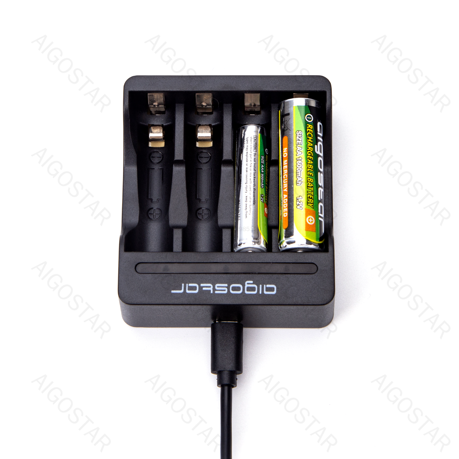 Aigostar Snelle batterijlader smart 2 AA/AAA Zwart