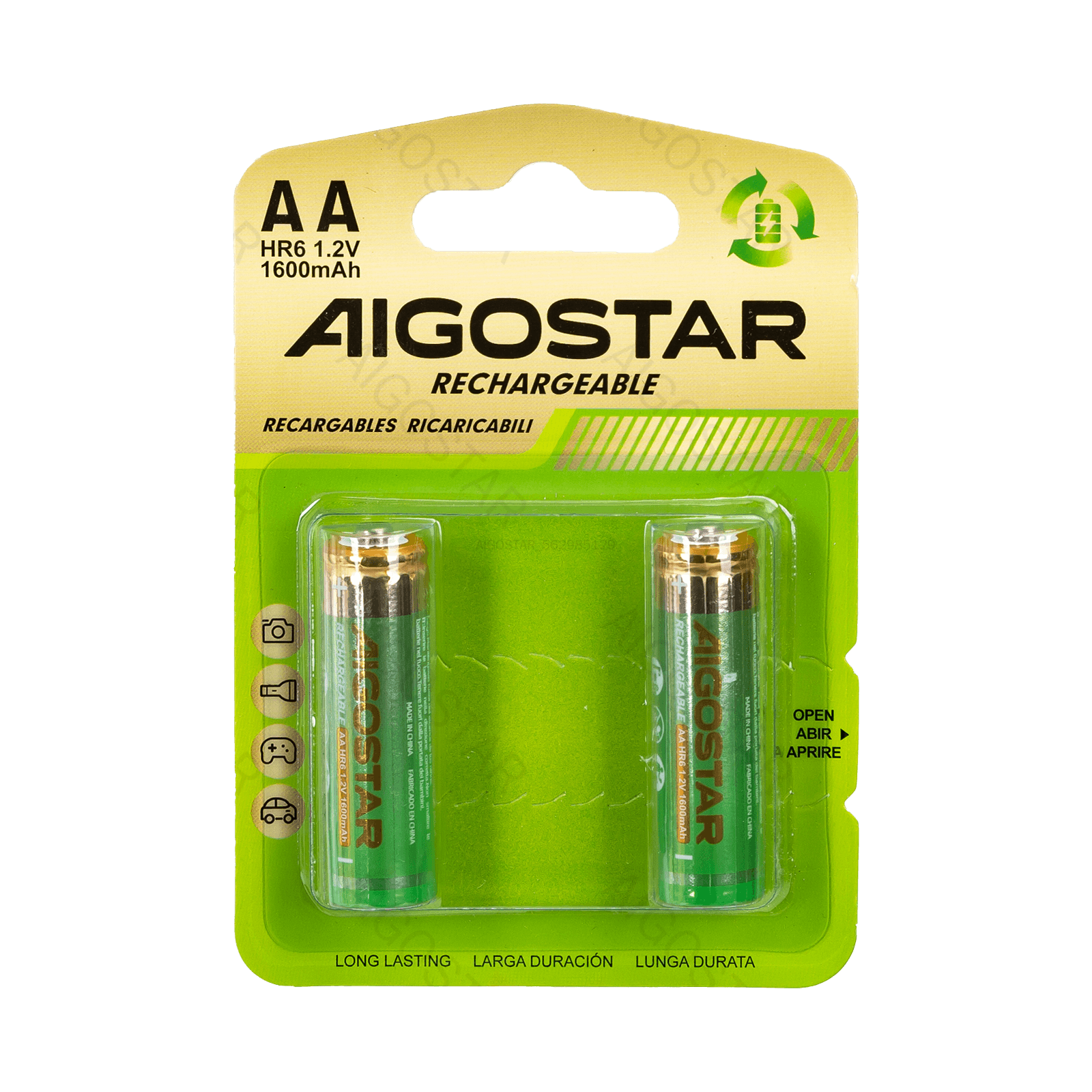 Aigostar     Oplaadbare batterij HR6 (AA) 1600mAh 1.2V 2st
