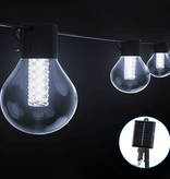 Aigostar 10 meter Lichtstrook met ronde G50-kokerlampen op zonne-energie(6500K)