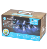 Aigostar 10 meter Lichtstrook met ronde G50-kokerlampen op zonne-energie(6500K)