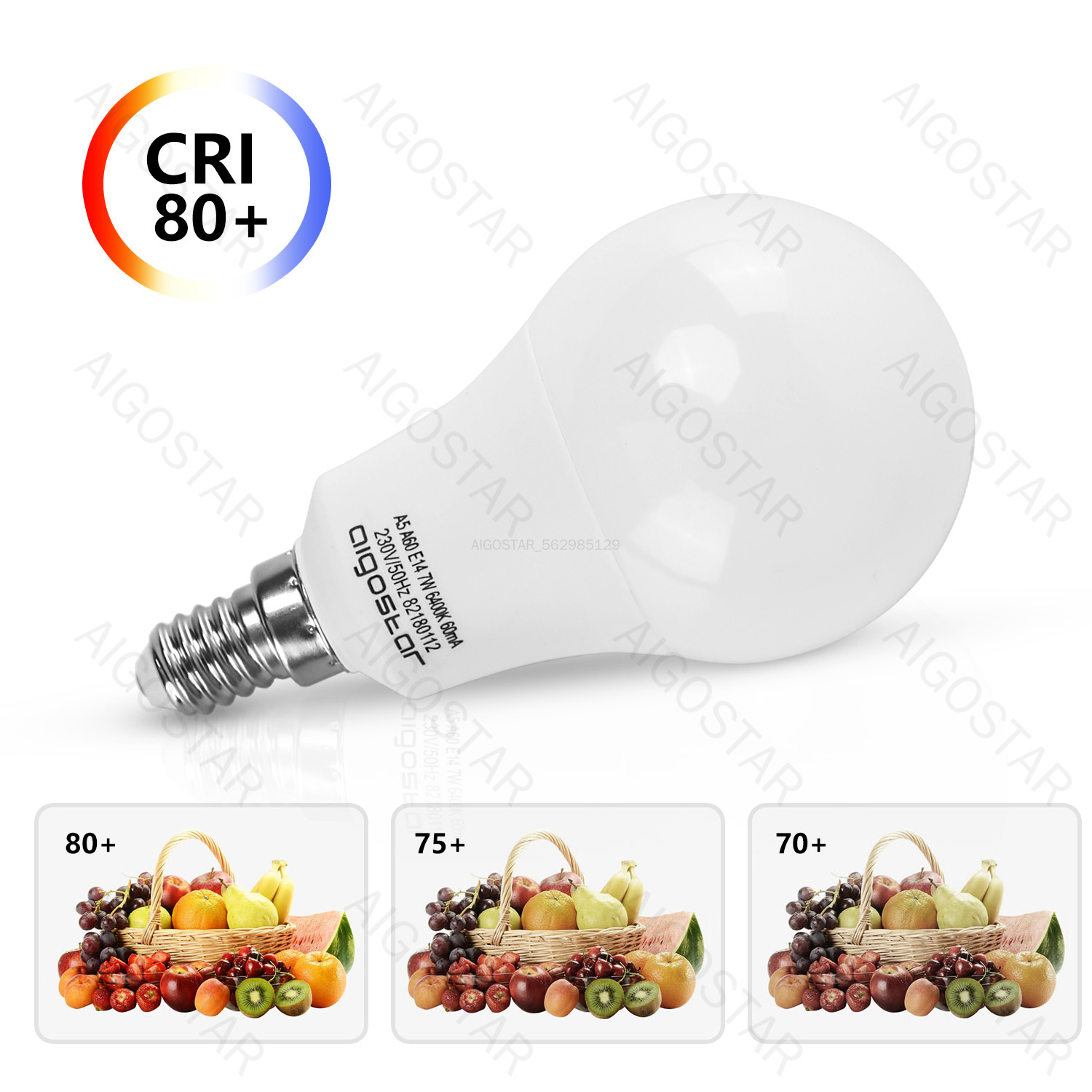 Aigostar LED A5 A55 E14 7W 6400K 560Lm