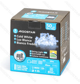 Aigostar Lichtstrook op zonne-energie. Daglicht(2m snoerlengte+10m draad)gte+10m draad)