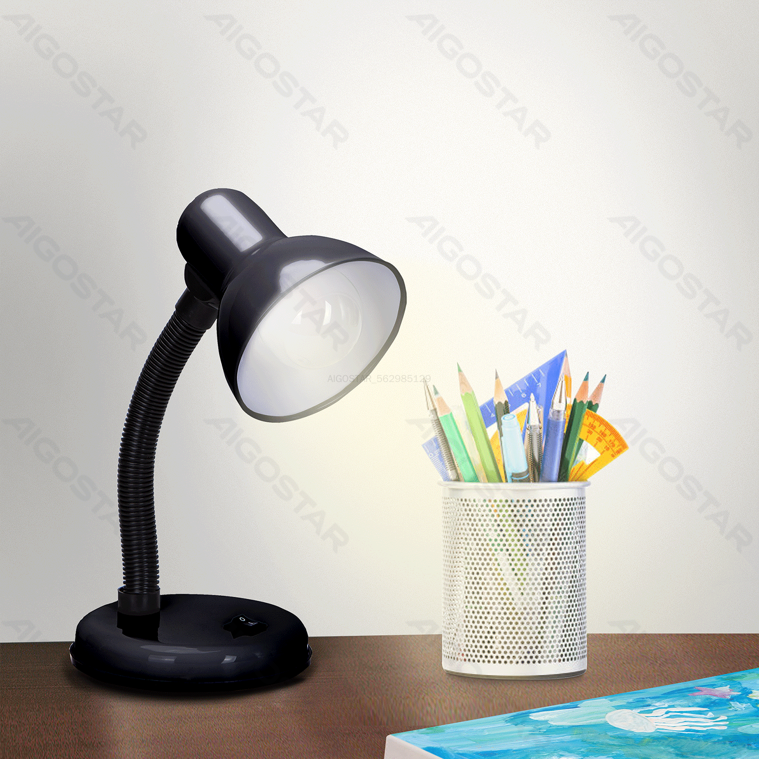 Aigostar       Lampe de table en métal E27 Violet Noir Bleu Rouge