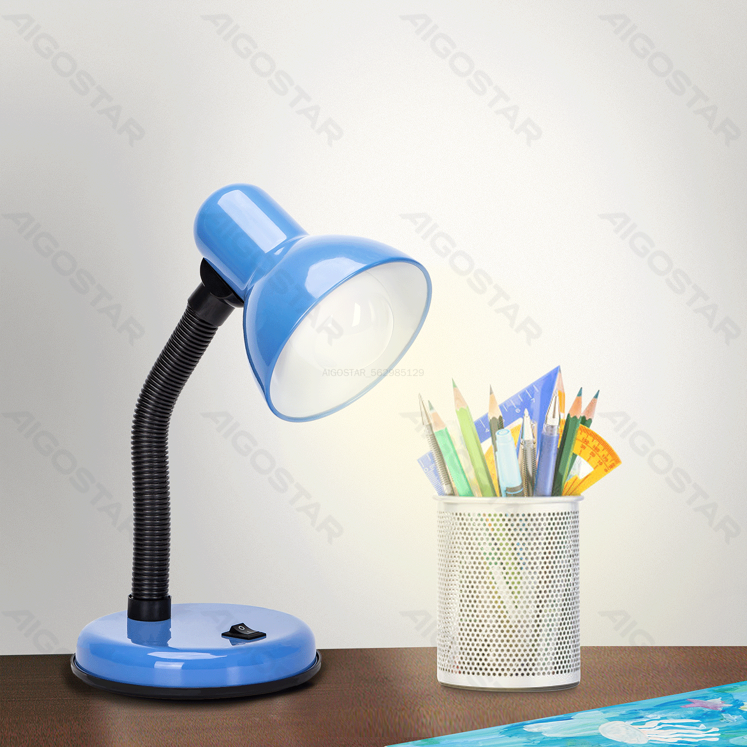 Aigostar       Lampe de table en métal E27 Violet Noir Bleu Rouge