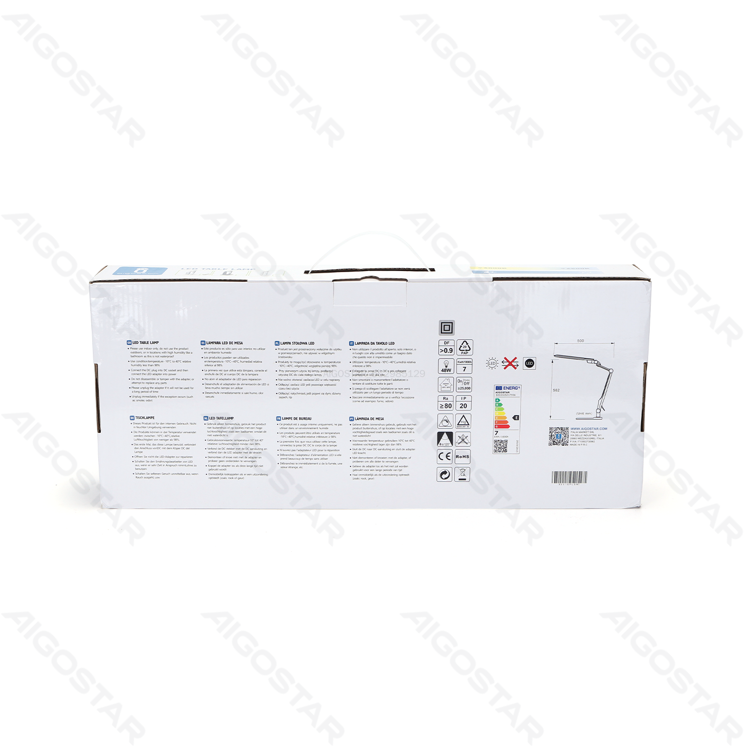 Aigostar     Lampe de bureau LED à intensité variable Argent 9W 3000-6500K