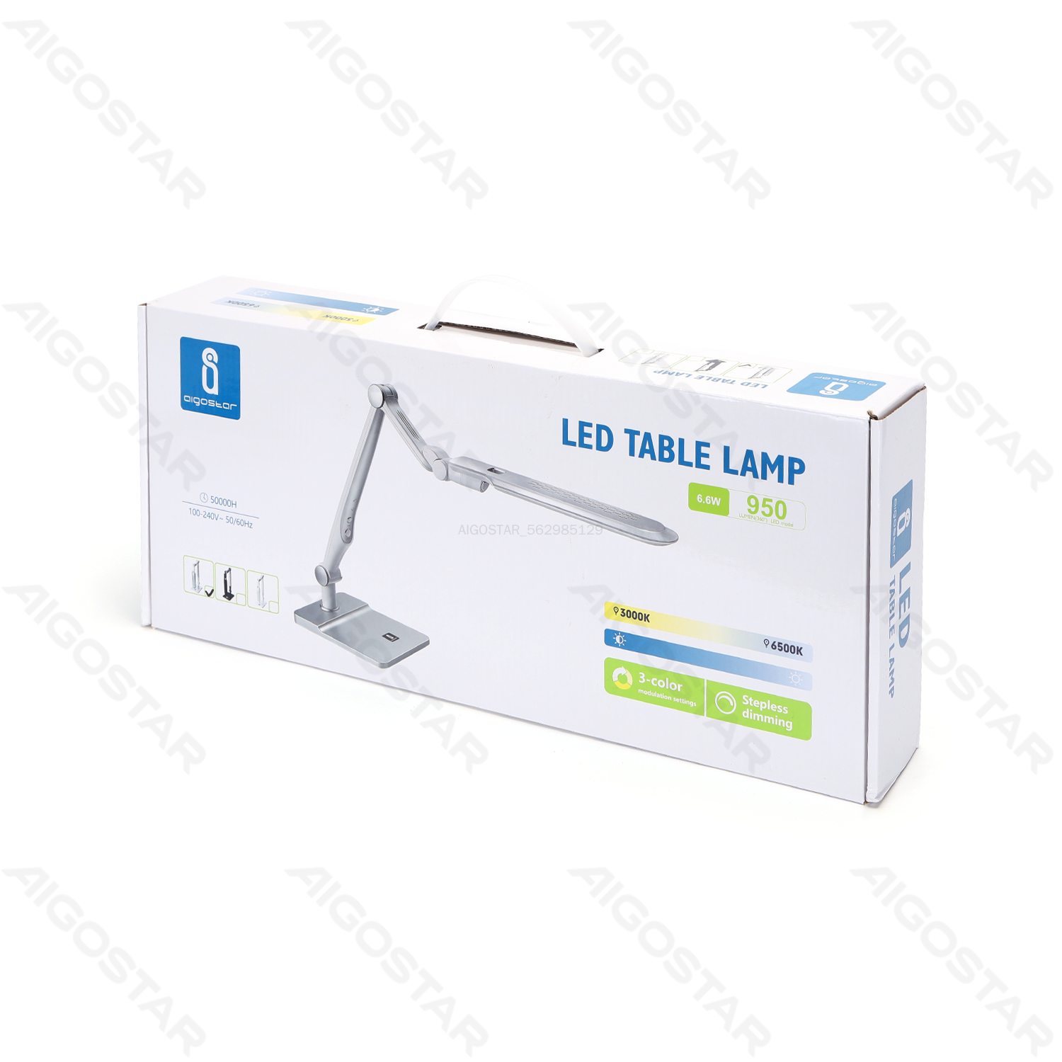 Aigostar     Lampe de bureau LED à intensité variable Argent 9W 3000-6500K