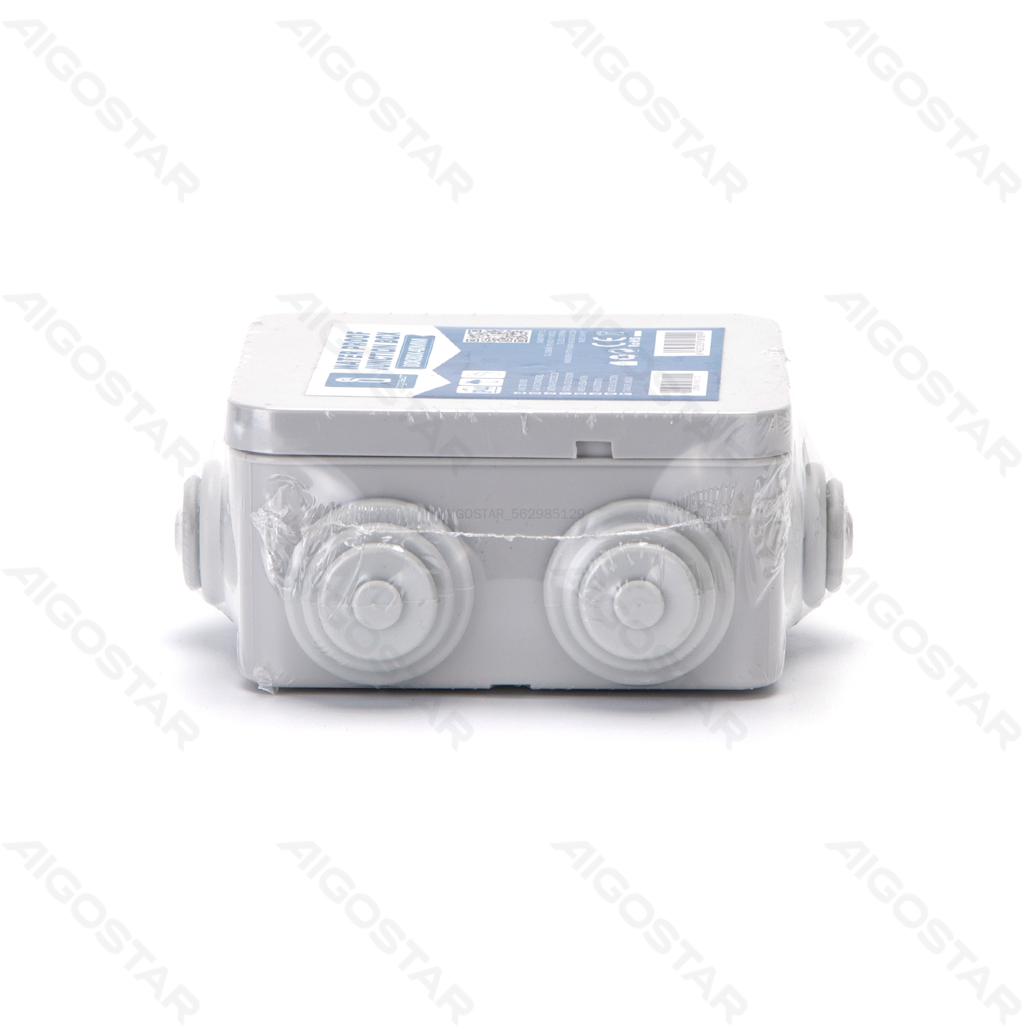 Aigostar Waterdichte Aansluitdoos Vierkant  L80*BR80*H40mm IP44 Grijs