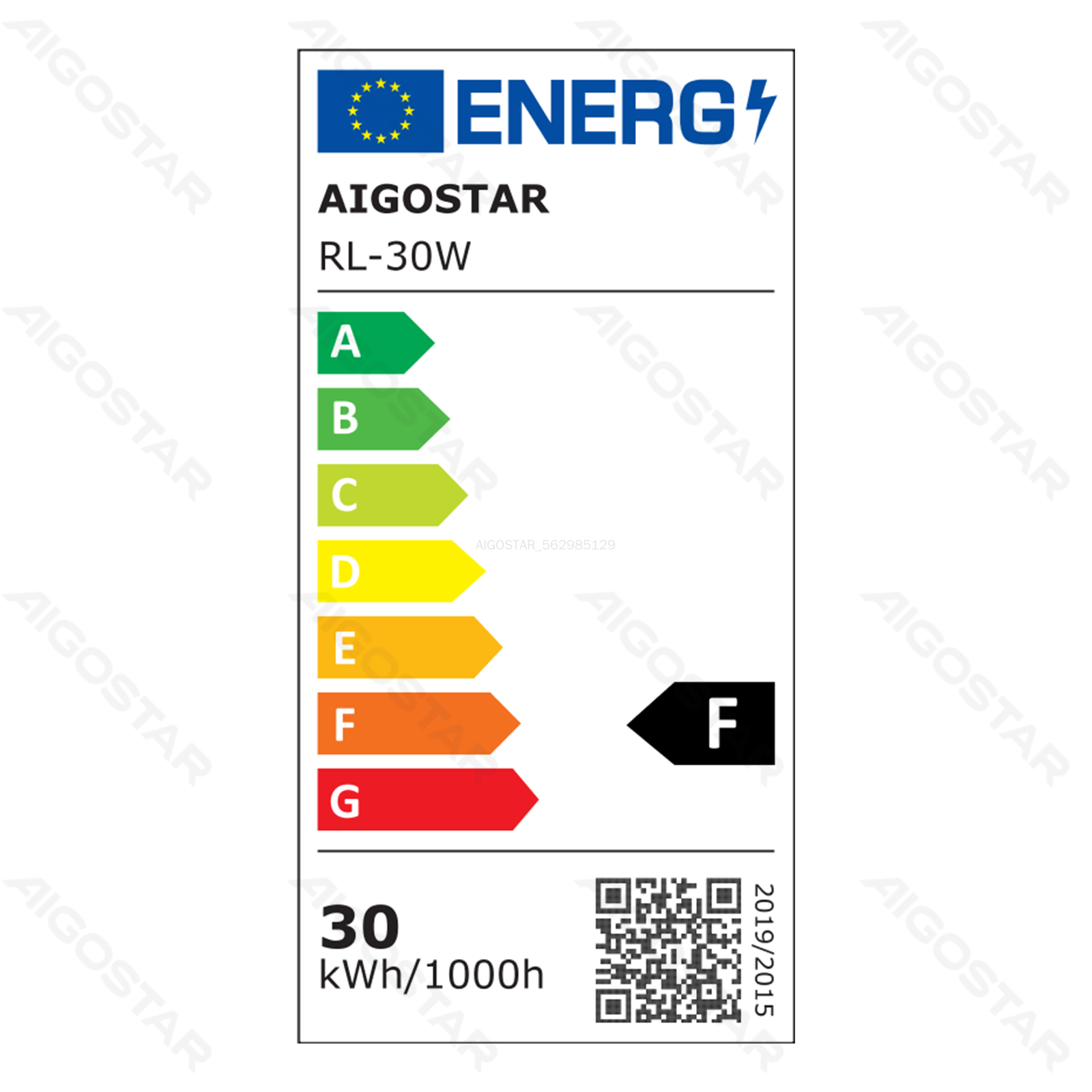 Aigostar Lampadaire LED mince DOB 30W