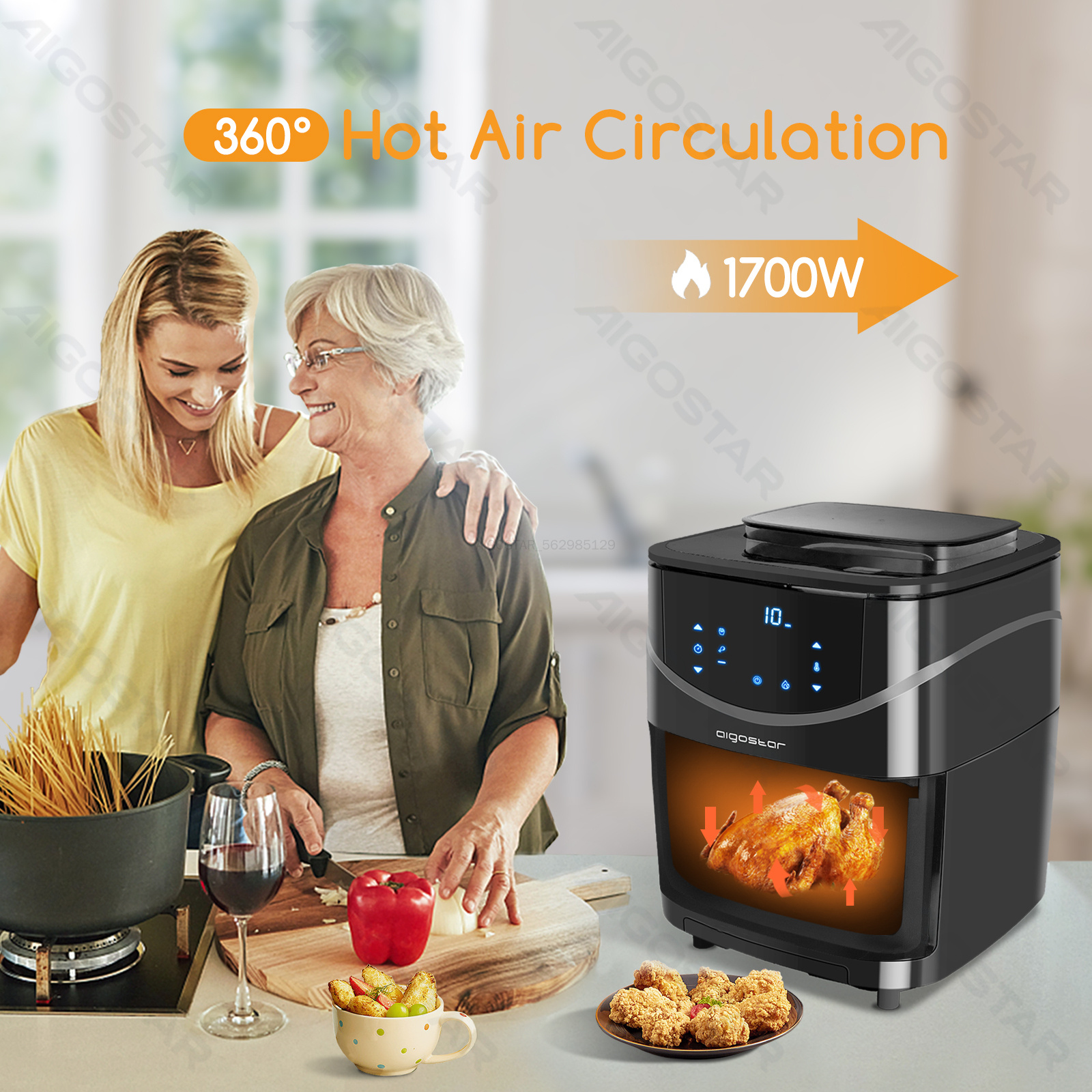 Aigostar   Airfryer and steam oven 2-in-1 1700W 7L
