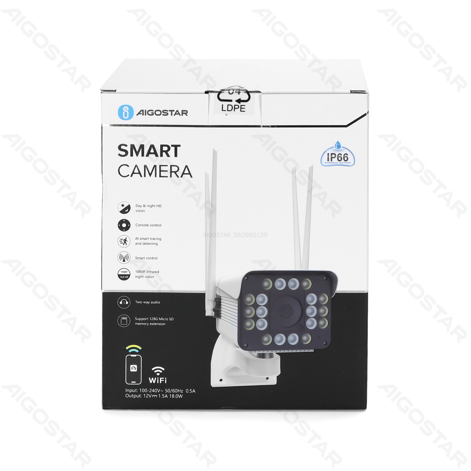 Aigostar Caméra Bullet étanche intelligente WiFi « Black Eyes »