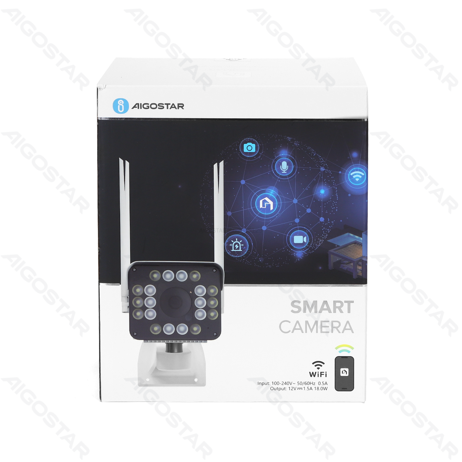 Aigostar Caméra Bullet étanche intelligente WiFi « Black Eyes »