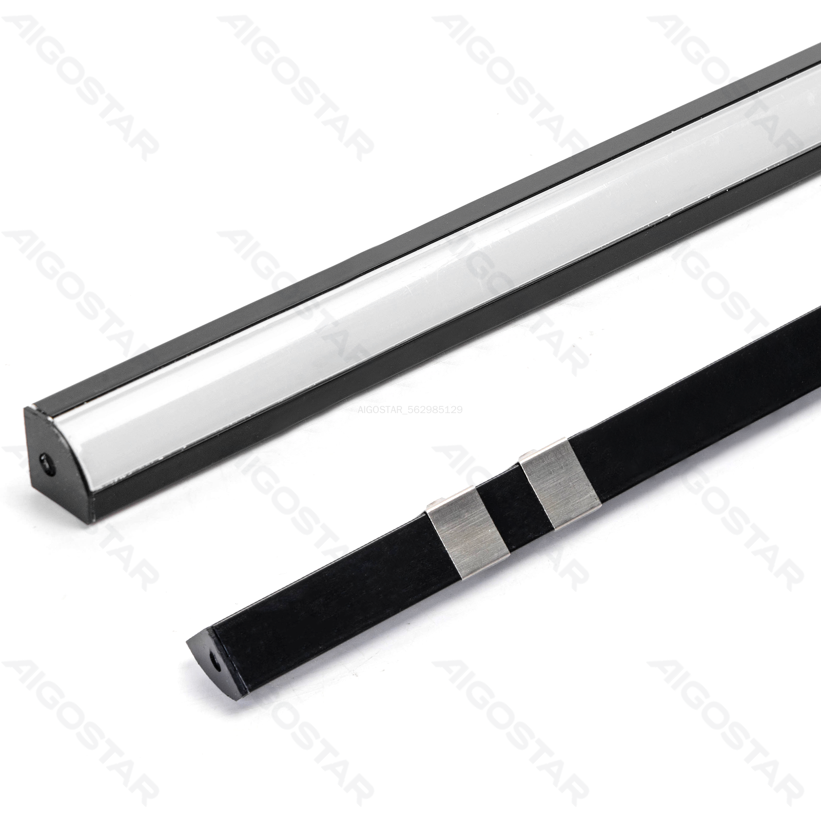 Surface-mounted housing for LED light strip 1m black