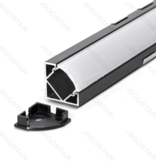 Opbouwbehuizing voor LED-lichtstrook 1m zwart