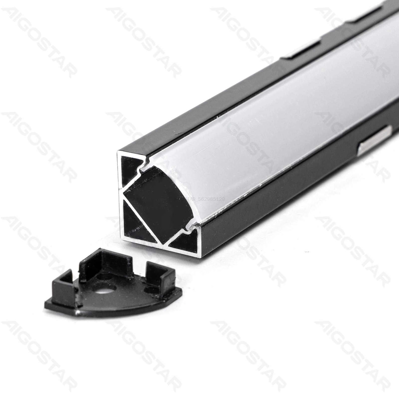 Surface-mounted housing for LED light strip 1m black