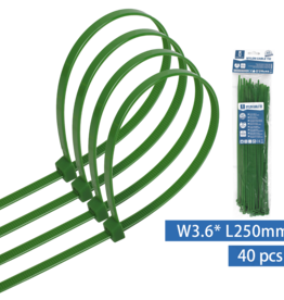 Aigostar Nylon Cable Ties (40pcs) BR3.6*L250mm Green Yellow Black White